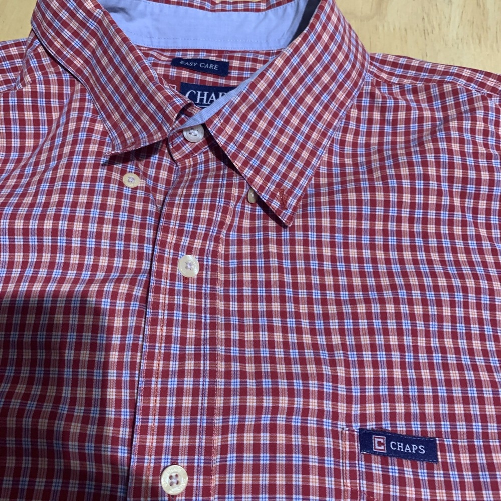 Chaps Shirt‎ Men's XXL  Check Shirt Button Up Short Sleeve Easy Care 0133 - Picture 3 of 9
